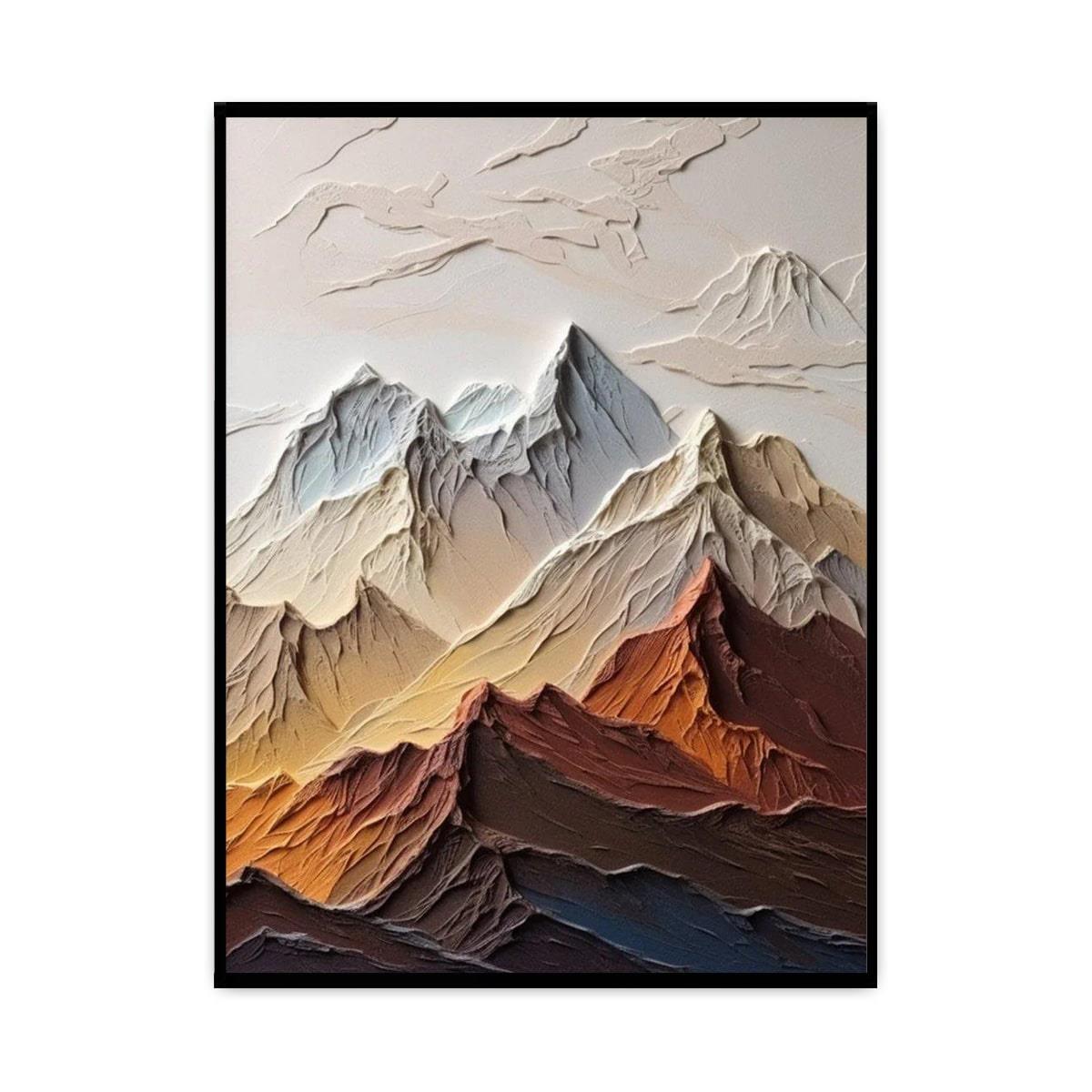 Soyut Dağlar 2 3D Yoğun Yağlı Boya Tablo3D Yoğun Yağlı Boya TablolarTablolife