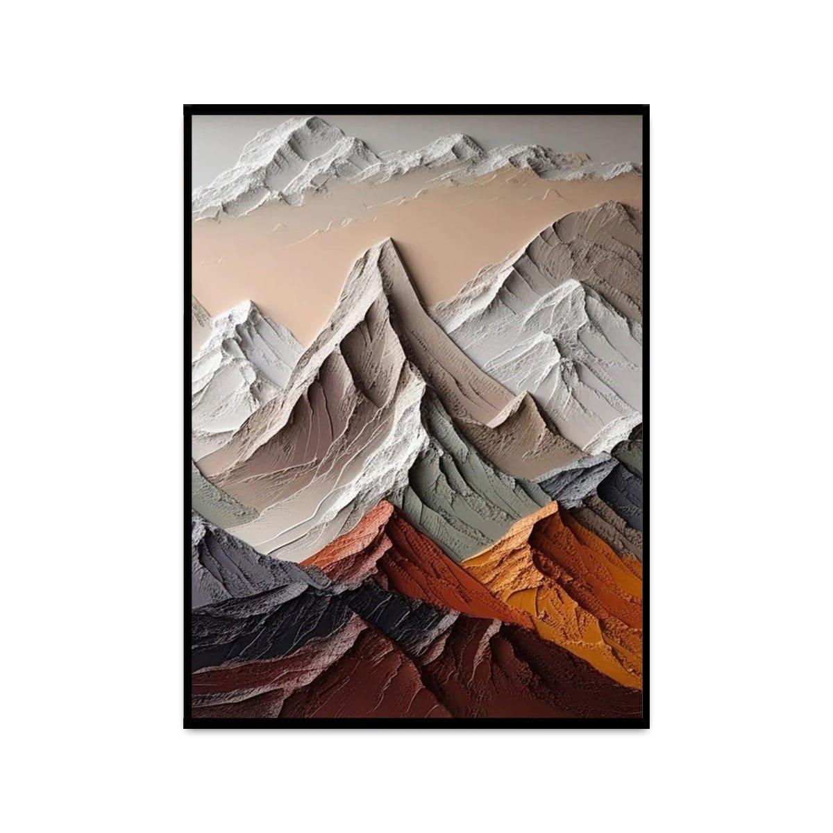 Soyut Dağlar 3 3D Yoğun Yağlı Boya Dokulu Tablo3D Yoğun Yağlı Boya TablolarTablolife