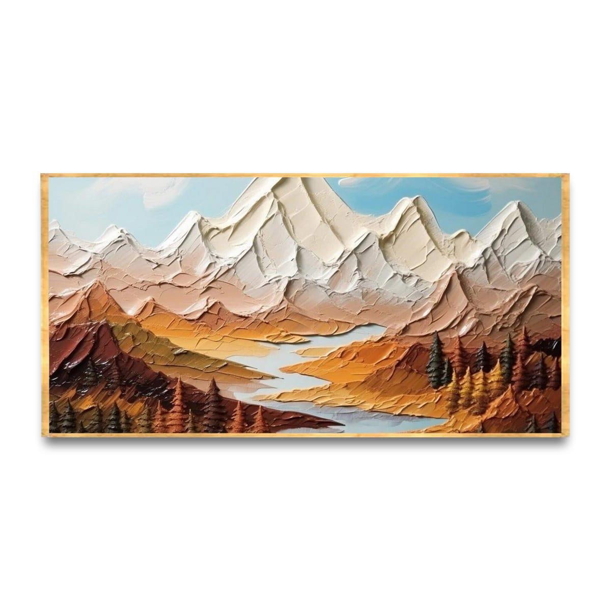 Soyut Dağlar 3D Yağlı Boya Tablo3D Yoğun Yağlı Boya TablolarTablolife