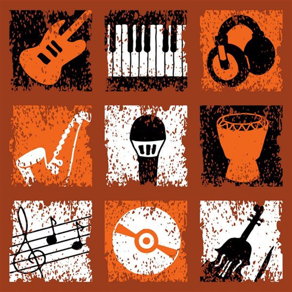 Soyut Enstrüman - Kanvas Tablo