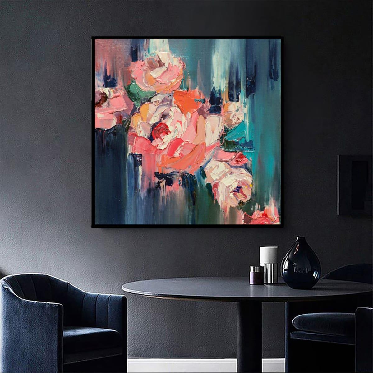 Soyut Güller 3D Yağlı Boya Tablo3D Yoğun Yağlı Boya TablolarTablolife