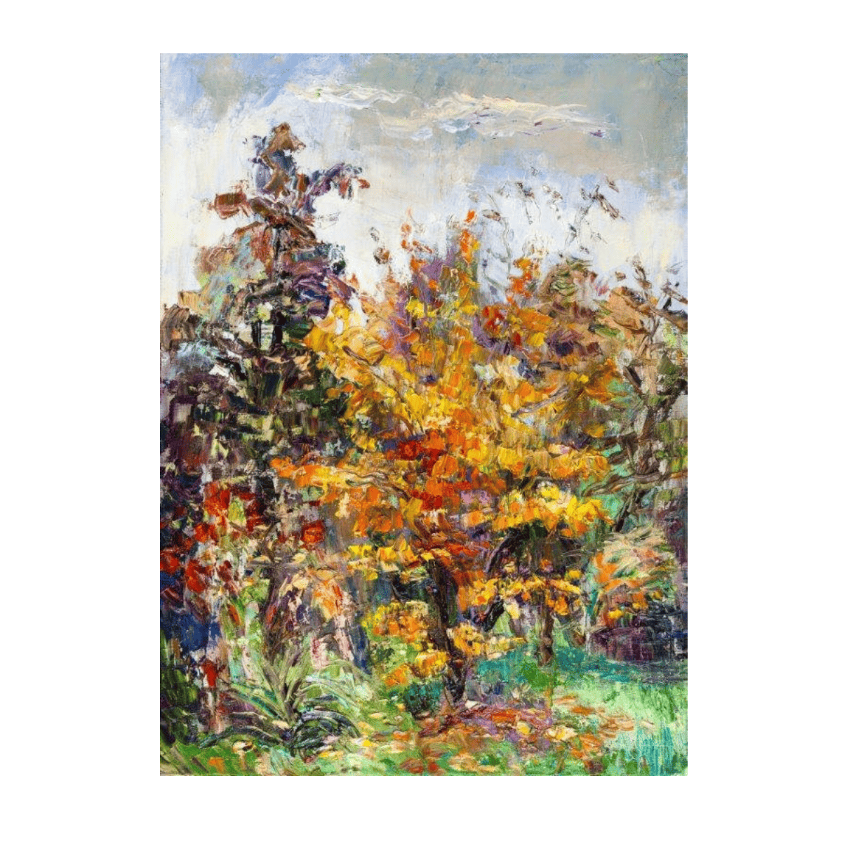 Soyut Kır Çiçekleri 3 Yağlı Boya Dokulu TabloYağlı Boya Dokulu Çiçek TablolarıTablolife