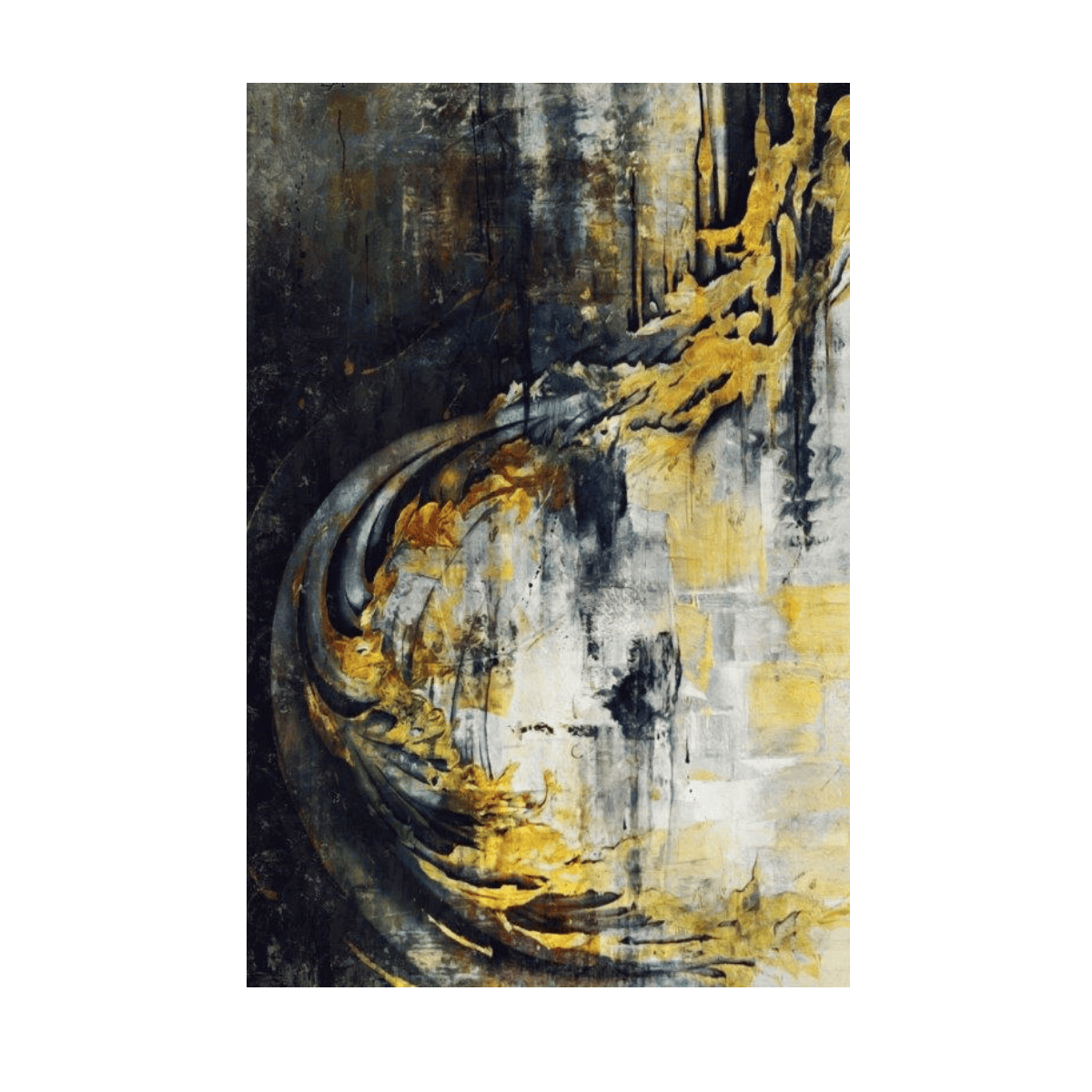 Soyut Kıvrım Yağlı Boya Dokulu TabloYağlı Boya Dokulu Soyut TablolarTablolife