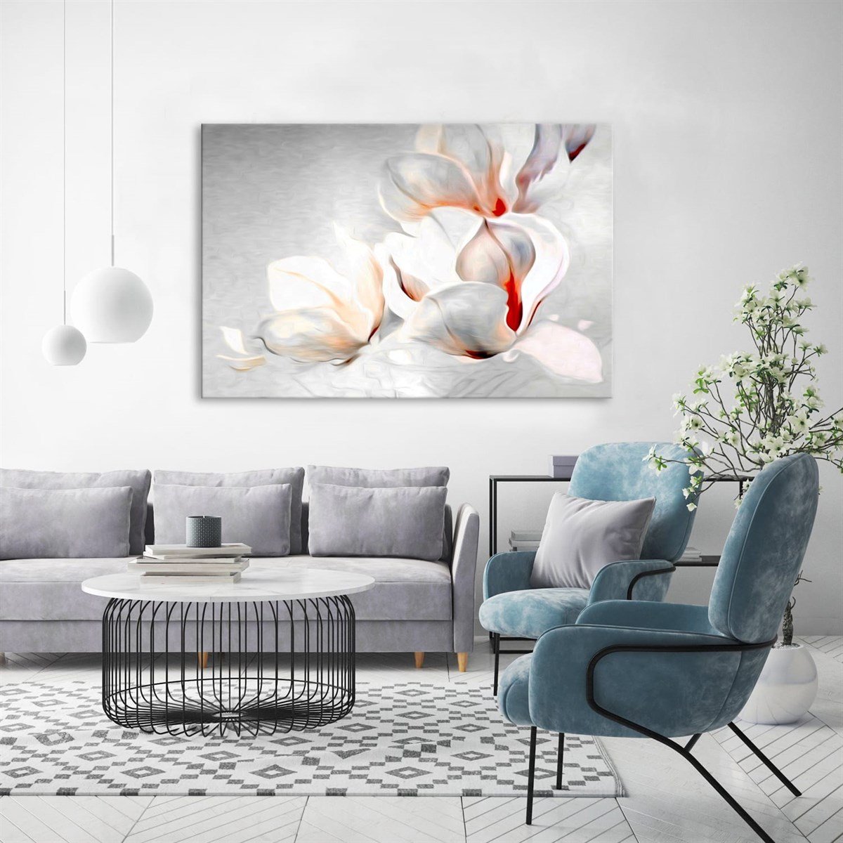 Soyut Orkide Yağlı Boya Dokulu TabloYağlı Boya Dokulu Çiçek TablolarıTablolife.com