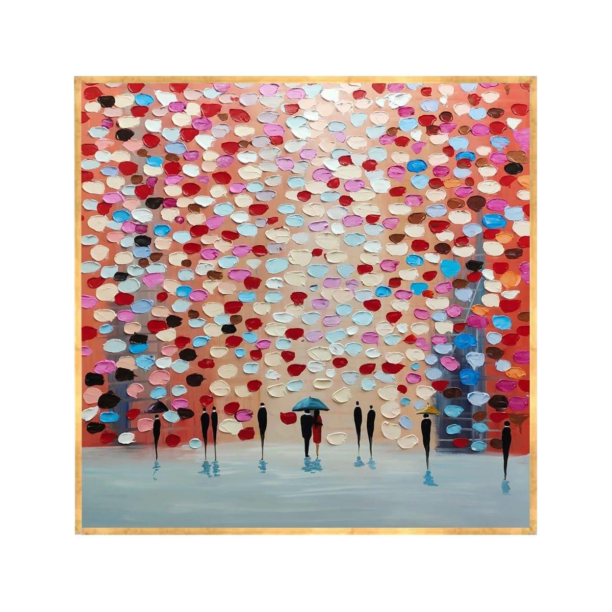 Soyut Renk Yağmuru 3D Yağlı Boya Tablo3D Yoğun Yağlı Boya TablolarTablolife