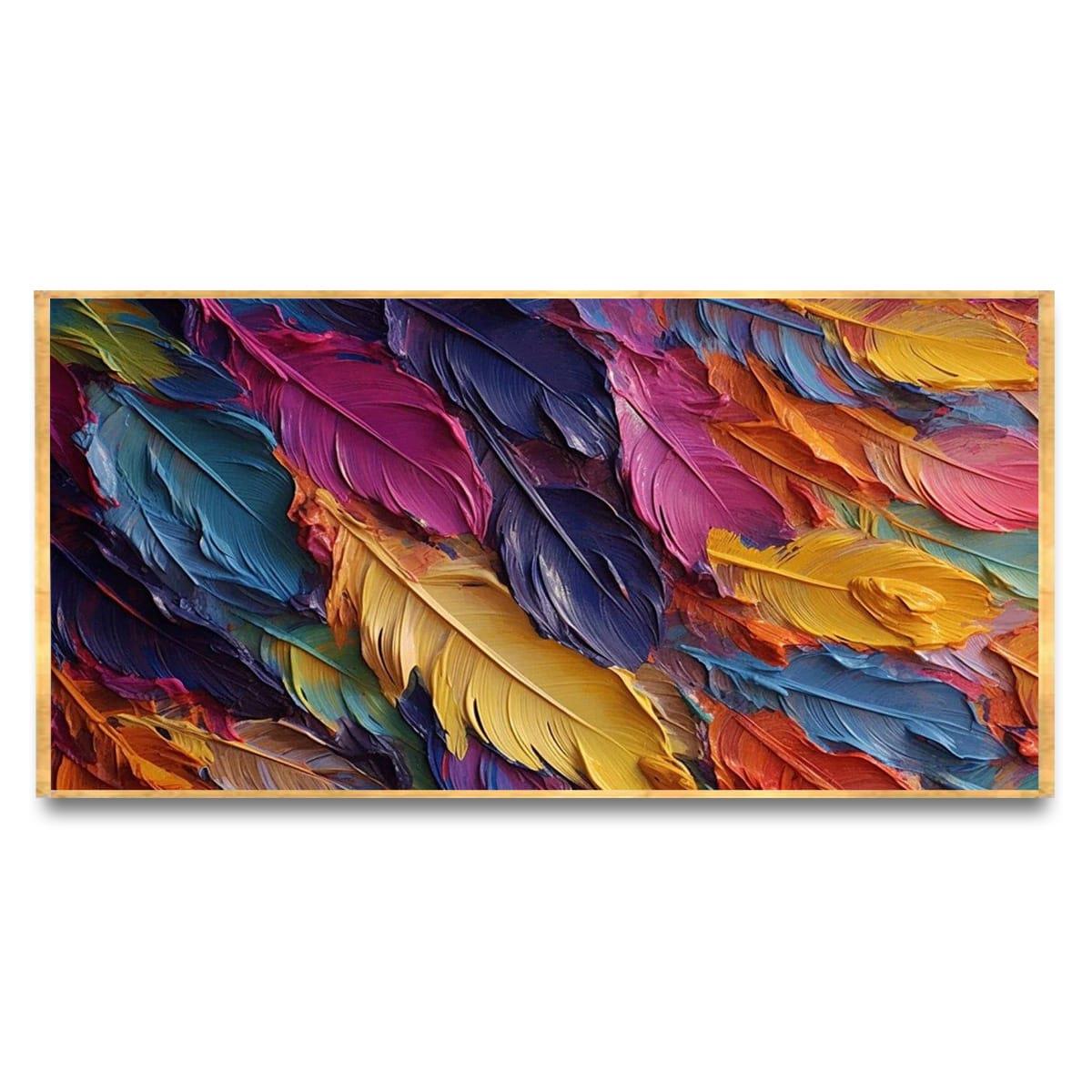 Soyut Renkli Tüyler 3D Yağlı Boya Tablo3D Yoğun Yağlı Boya TablolarTablolife
