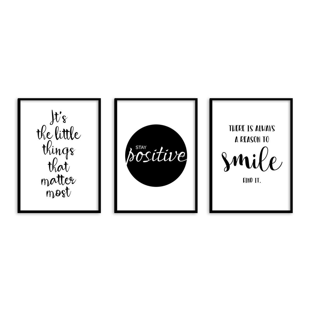 Stay Positive Çerçeveli Poster SetiPosterlerTablolife.com