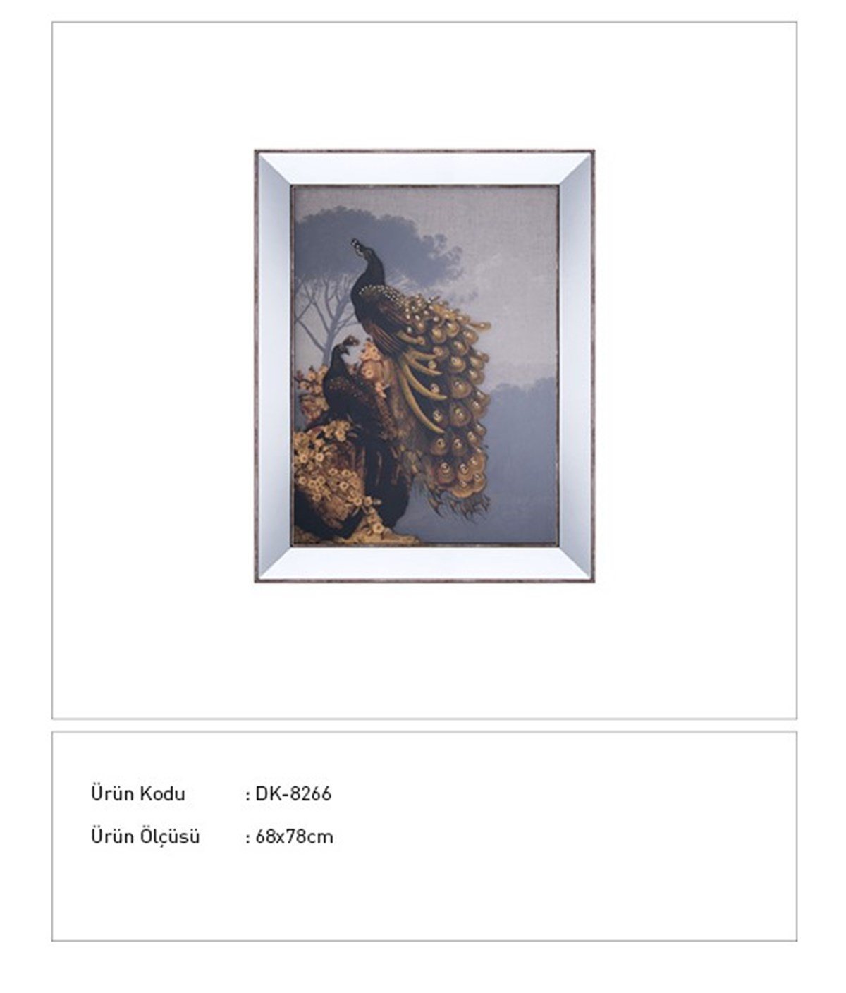 Tavus Kuşu 2 - Cam Üzeri İşleme Tablo