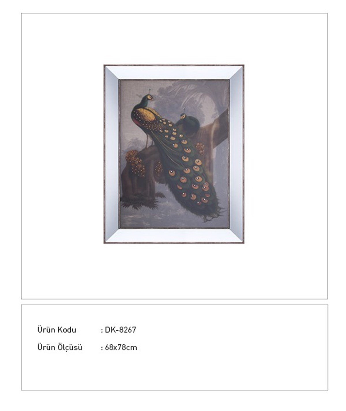 Tavus Kuşu 2 - Cam Üzeri İşleme Tablo