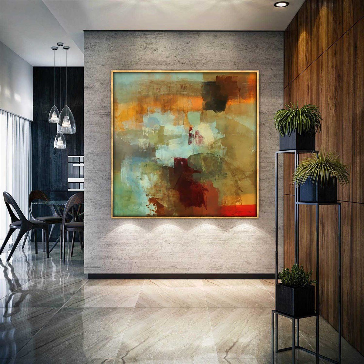 Tonsillar - Yağlı Boya Dokulu TabloYağlı Boya Dokulu Soyut TablolarTablolife.com