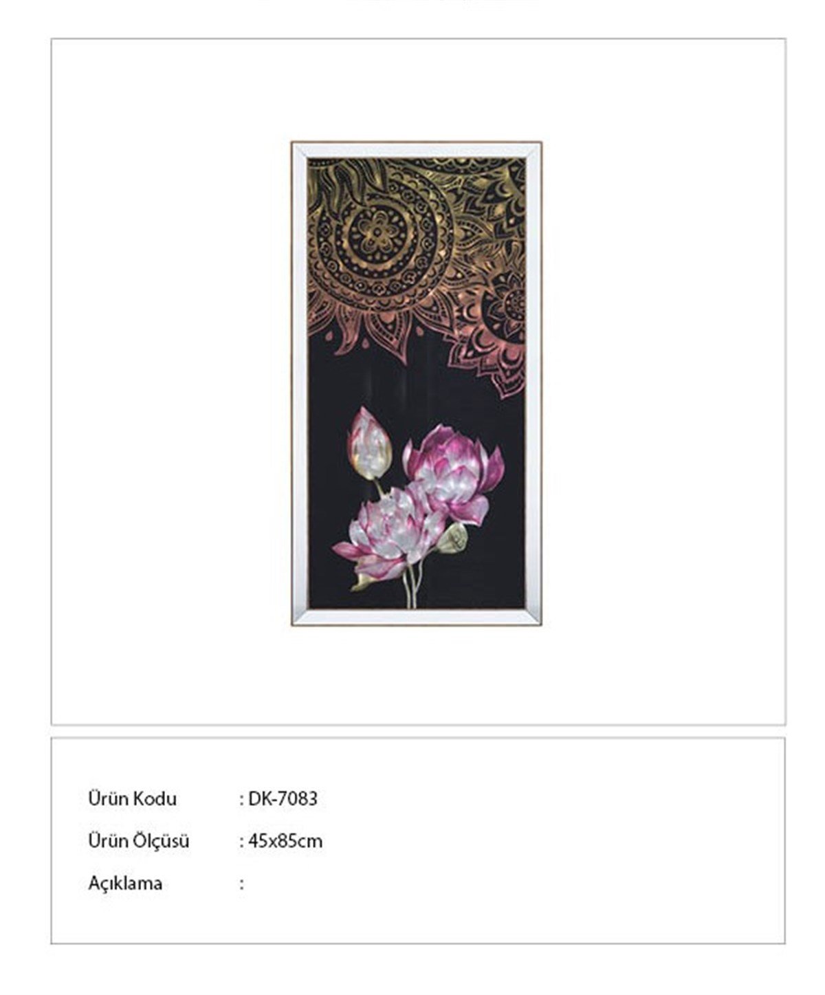 Toz Pembe -  Cam Üzeri İşleme Tablo