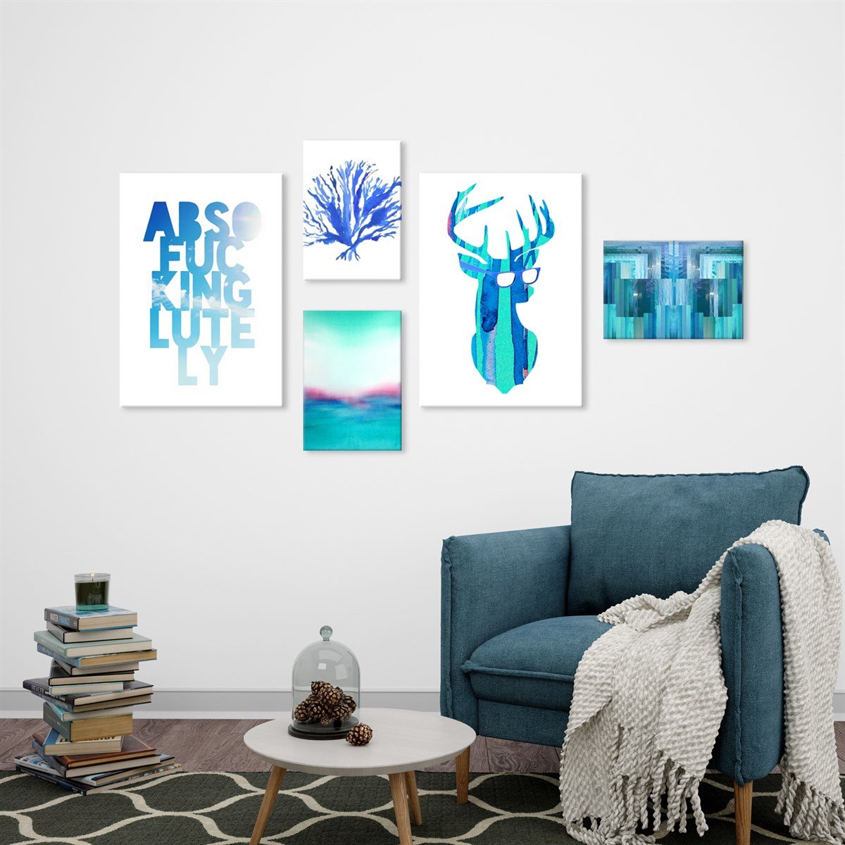 Turquoise Çerçeveli Poster SetiPosterlerTablolife.com