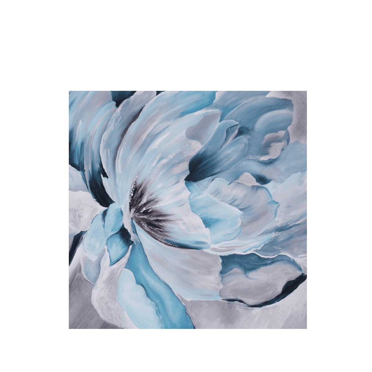 Unique Blue Flower 2 Yağlı Boya Dokulu Tablo Yağlı Boya Dokulu TabloYağlı Boya Dokulu Soyut TablolarTablolife