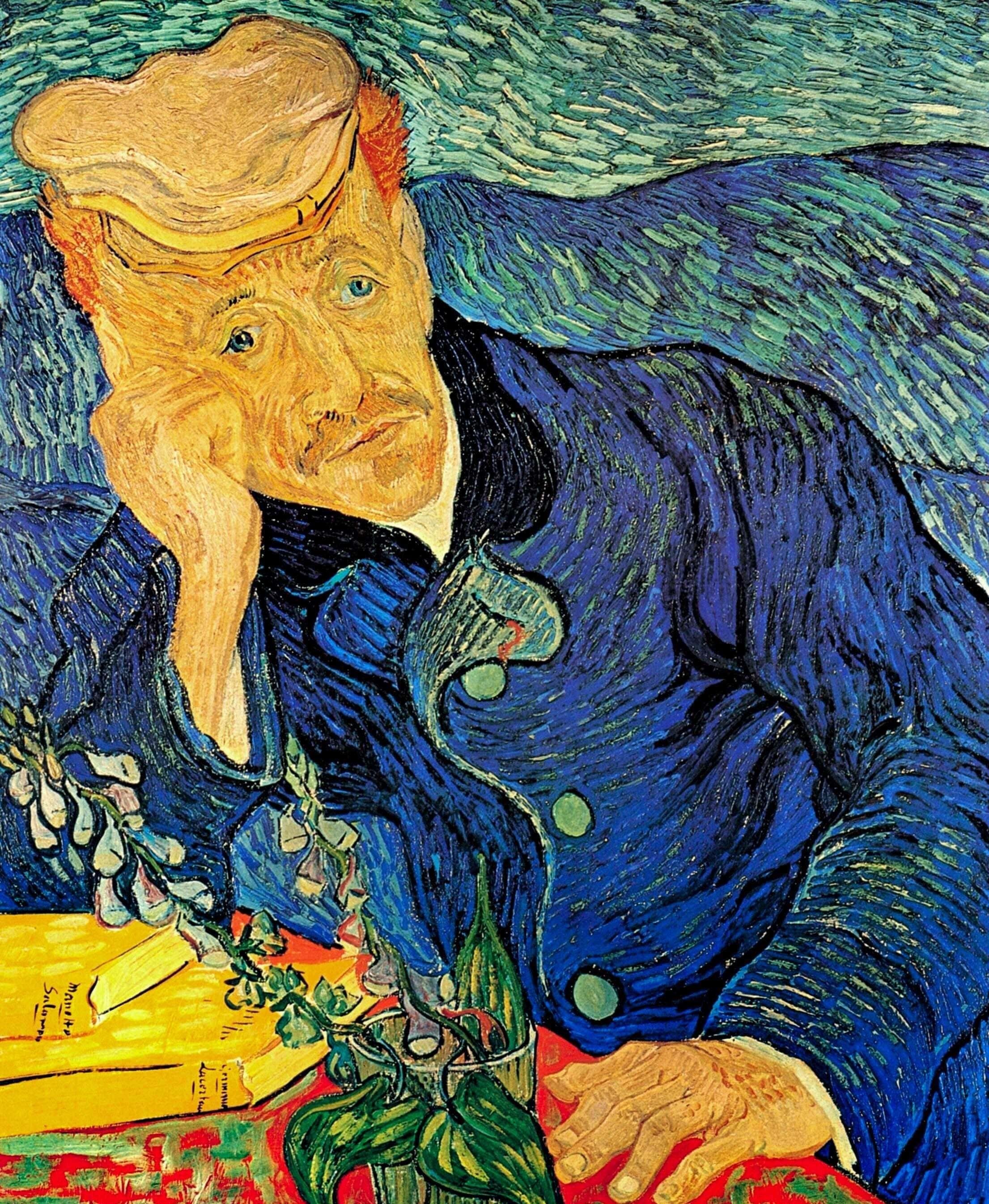 Vincent Van Gogh Dr Gachet'in Portresi Kanvas TabloÜnlü Ressamların TablolarıTablolife