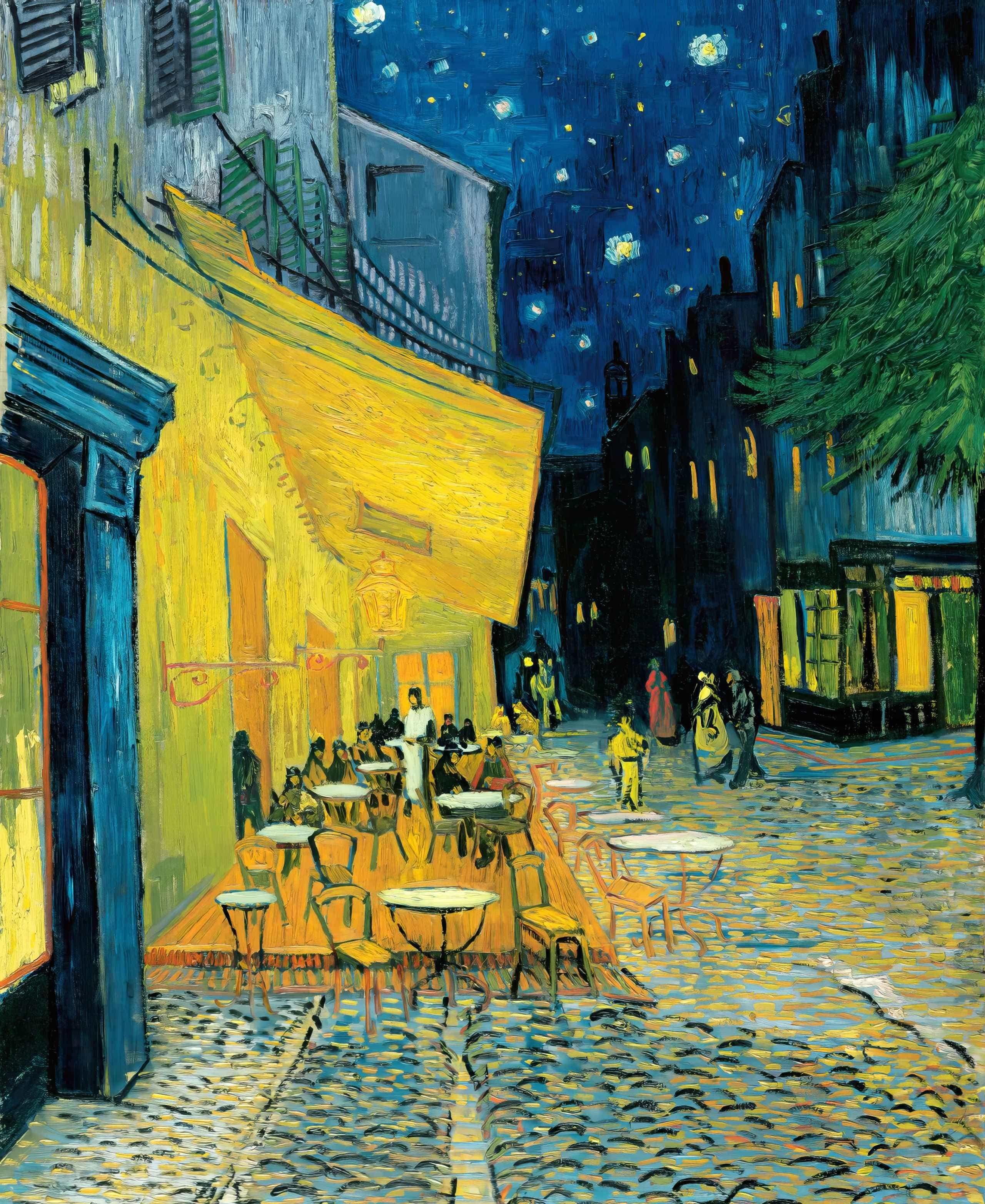 Vincent Van Gogh Kafe Terasta Gece Kanvas TabloÜnlü Ressamların TablolarıTablolife