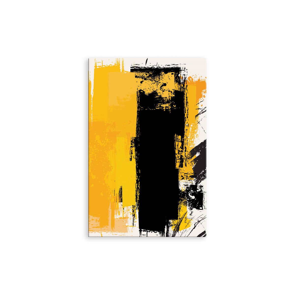 Yellow Black - Yağlı Boya Dokulu TabloYağlı Boya Dokulu Soyut TablolarTablolife.com