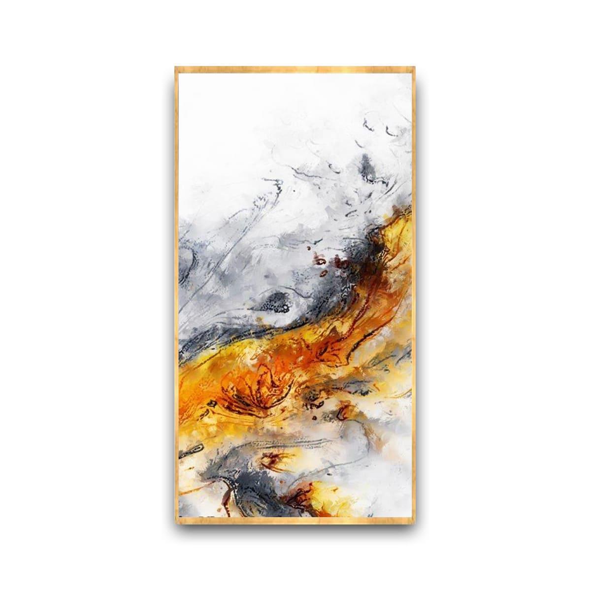 Yellow Discharge Yağlı Boya Dokulu TabloYağlı Boya Dokulu Soyut TablolarTablolife