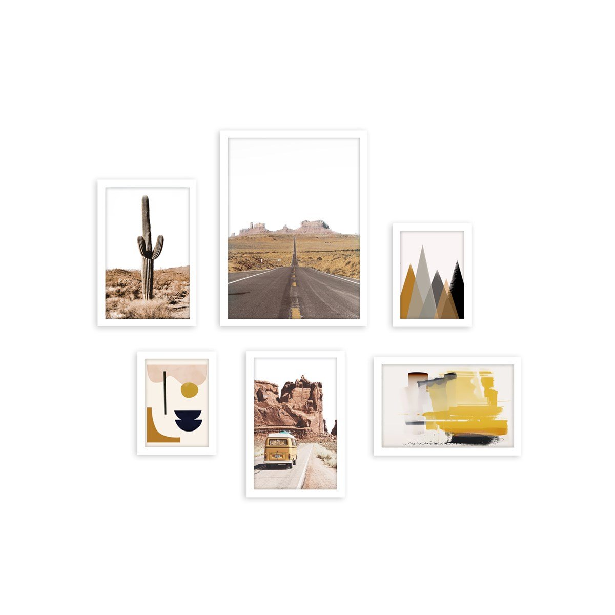 Yellow Road Çerçeveli Poster SetiPosterlerTablolife.com