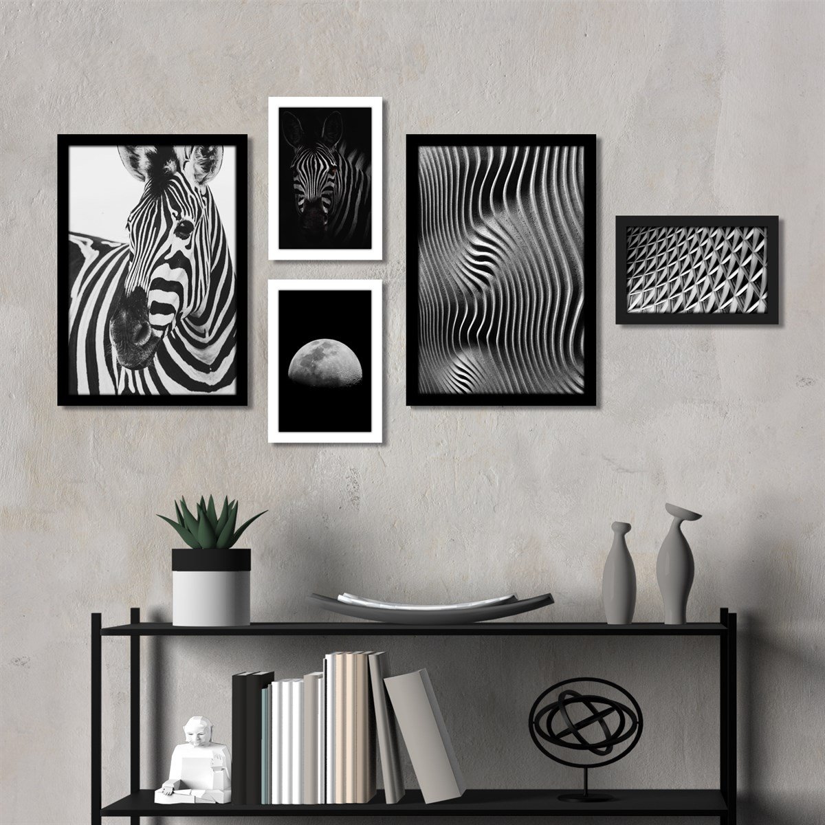Zebra Çerçeveli Poster SetiPosterlerTablolife.com
