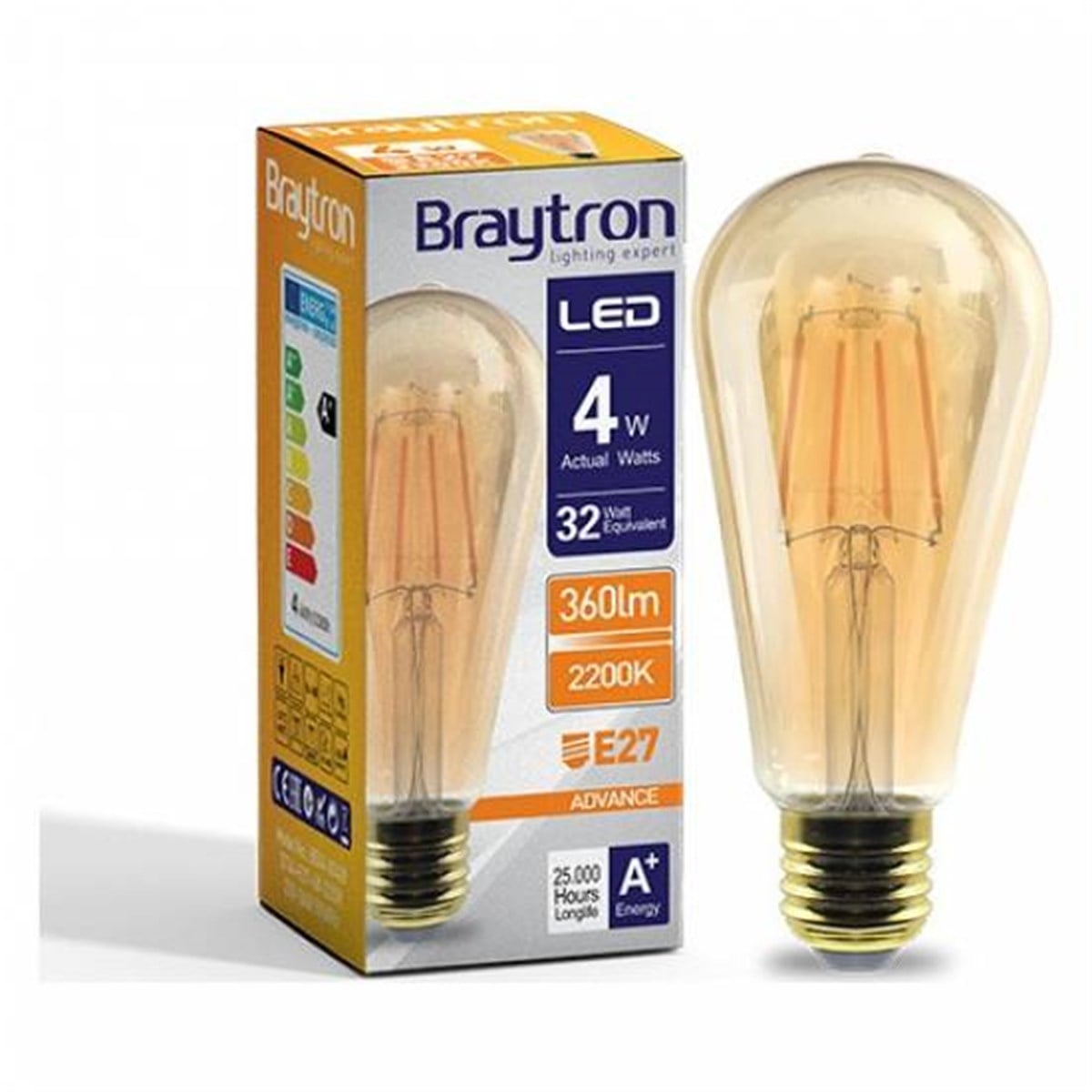 BRAYTRON RUSTİK LED AMPUL 4W E27 AMBER