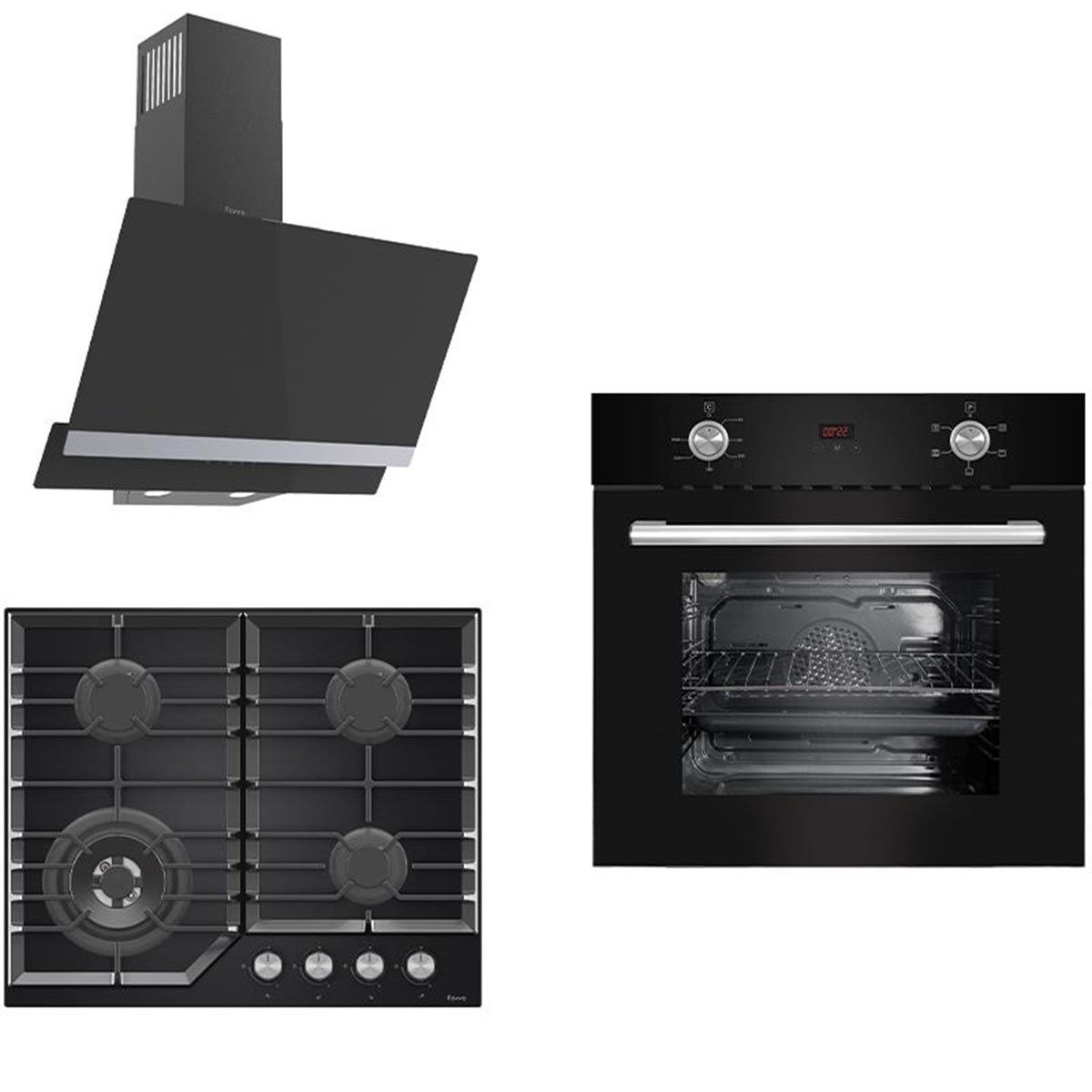 FERRE SİYAH ADELİNA 3'LÜ SET D025 DAVL NT025 OCAK 6010 FIRIN