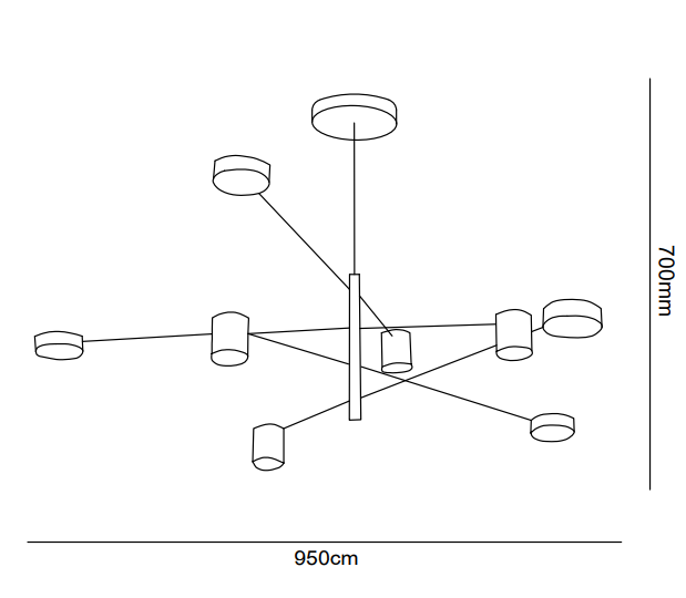 8 modüllü Led Sarkıt Avize Monolux ML 84010