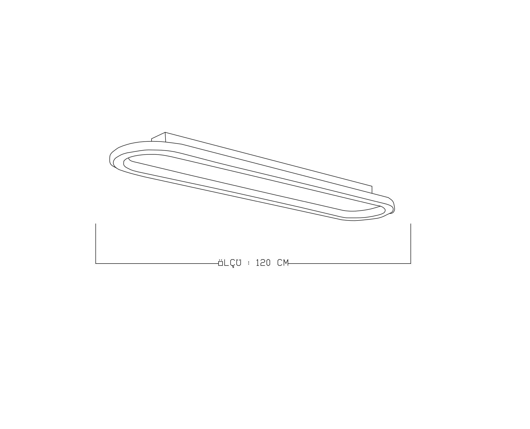 Led Plafonyer Elips İç-Dış Aydınlatmalı 120 cm Monolux ML 54111