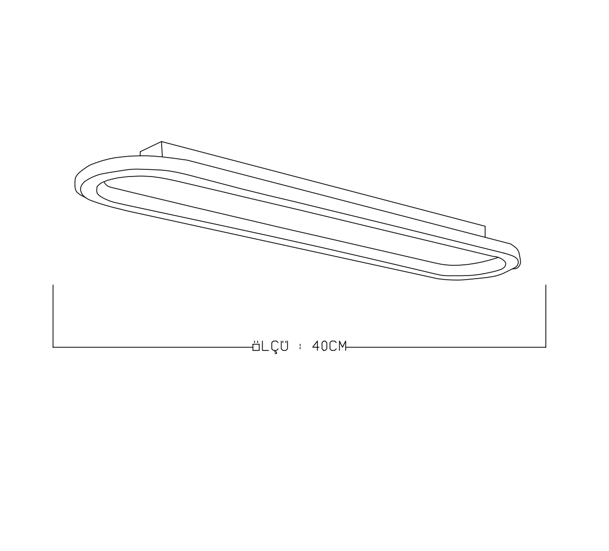 Led Plafonyer Uzun Elips İç-Dış Aydınlatmalı 40 Cm Monolux ML 54114