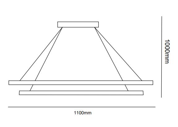 Led Sarkıt Avize 2'li Dikdörtgen Model Monolux ML 61122