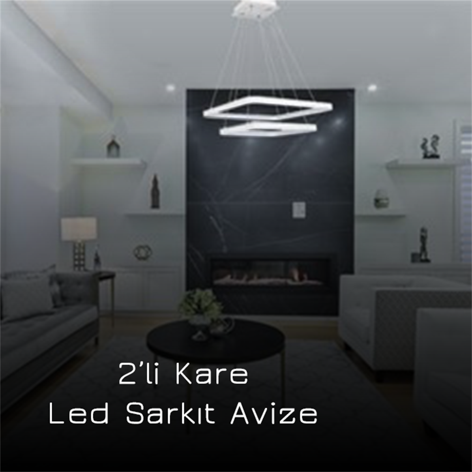 Led Sarkıt Avize 2'li Kare Monolux ML 30012