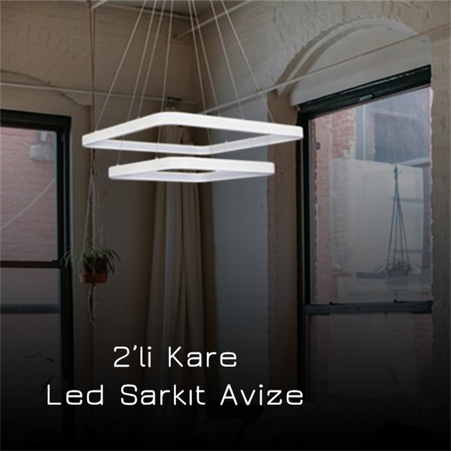 Led Sarkıt Avize 2'li Kare Monolux ML 30012