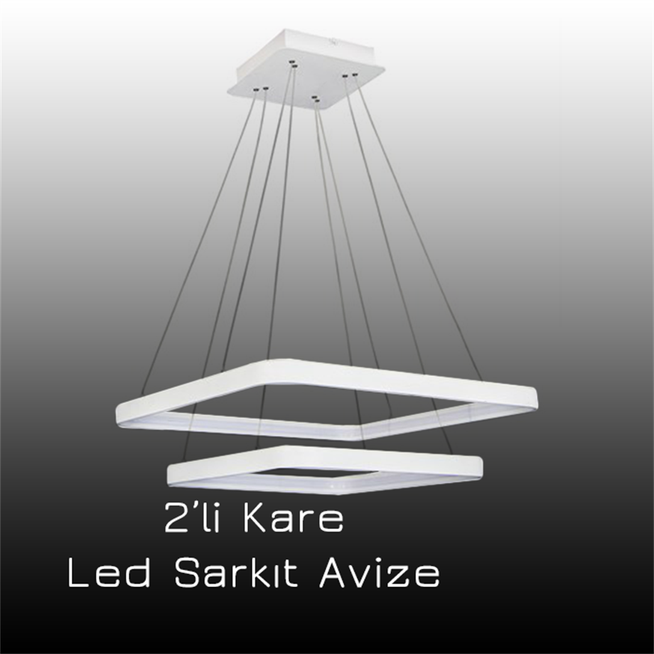 Led Sarkıt Avize 2'li Kare Monolux ML 30012