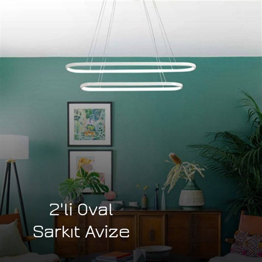Led Sarkıt Avize 2'li Oval Model Monolux ML 30064