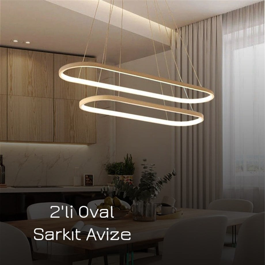 Led Sarkıt Avize 2'li Oval Model Monolux ML 30064