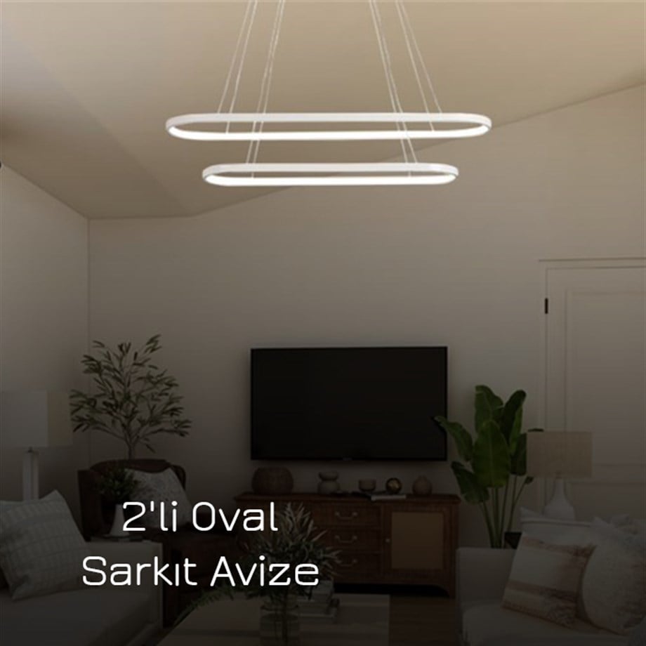 Led Sarkıt Avize 2'li Oval Model Monolux ML 30064