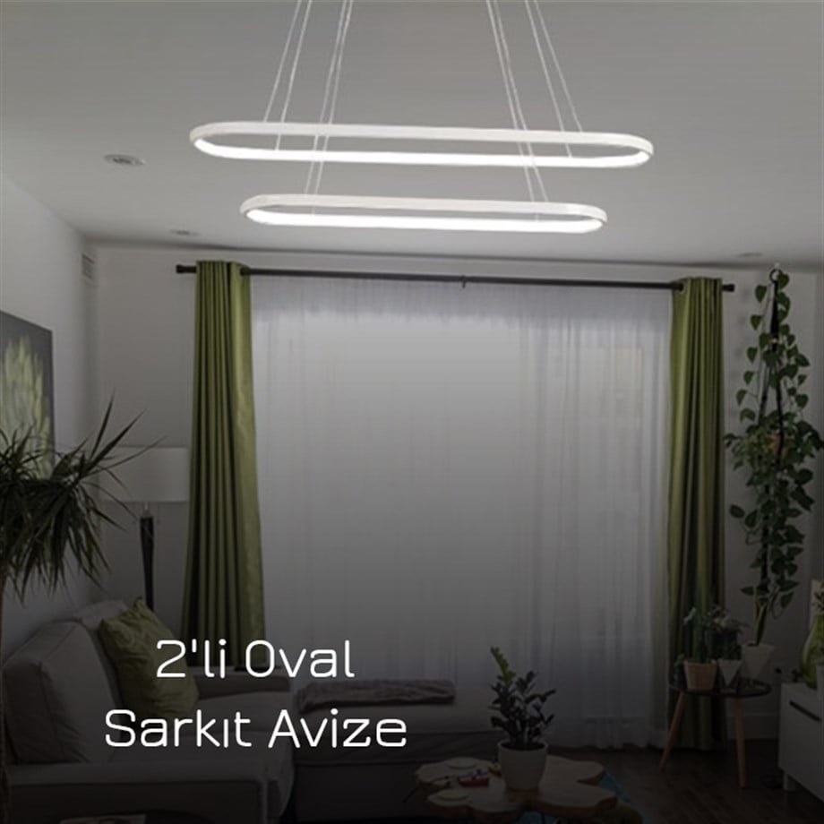 Led Sarkıt Avize 2'li Oval Model Monolux ML 30064