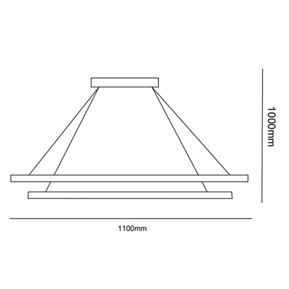 Led Sarkıt Avize 2'li Oval Model Monolux ML 30064