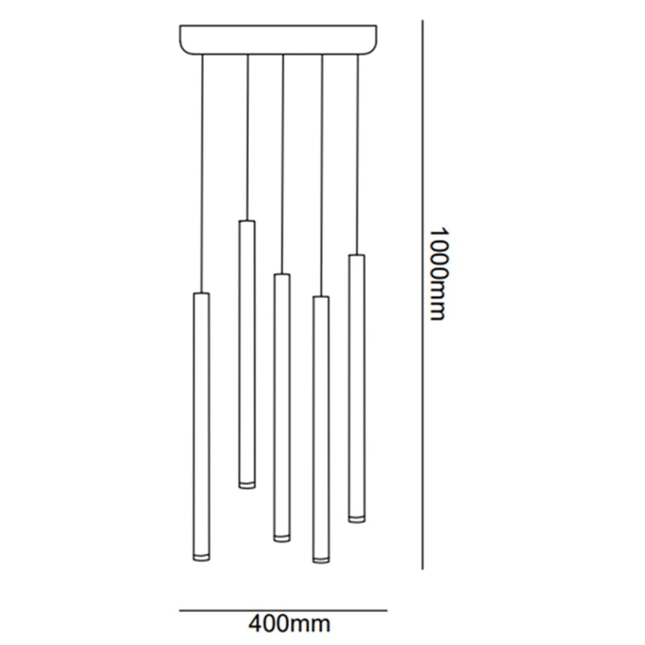 Led Sarkıt Avize 5'li Boru Model Monolux ML 83001