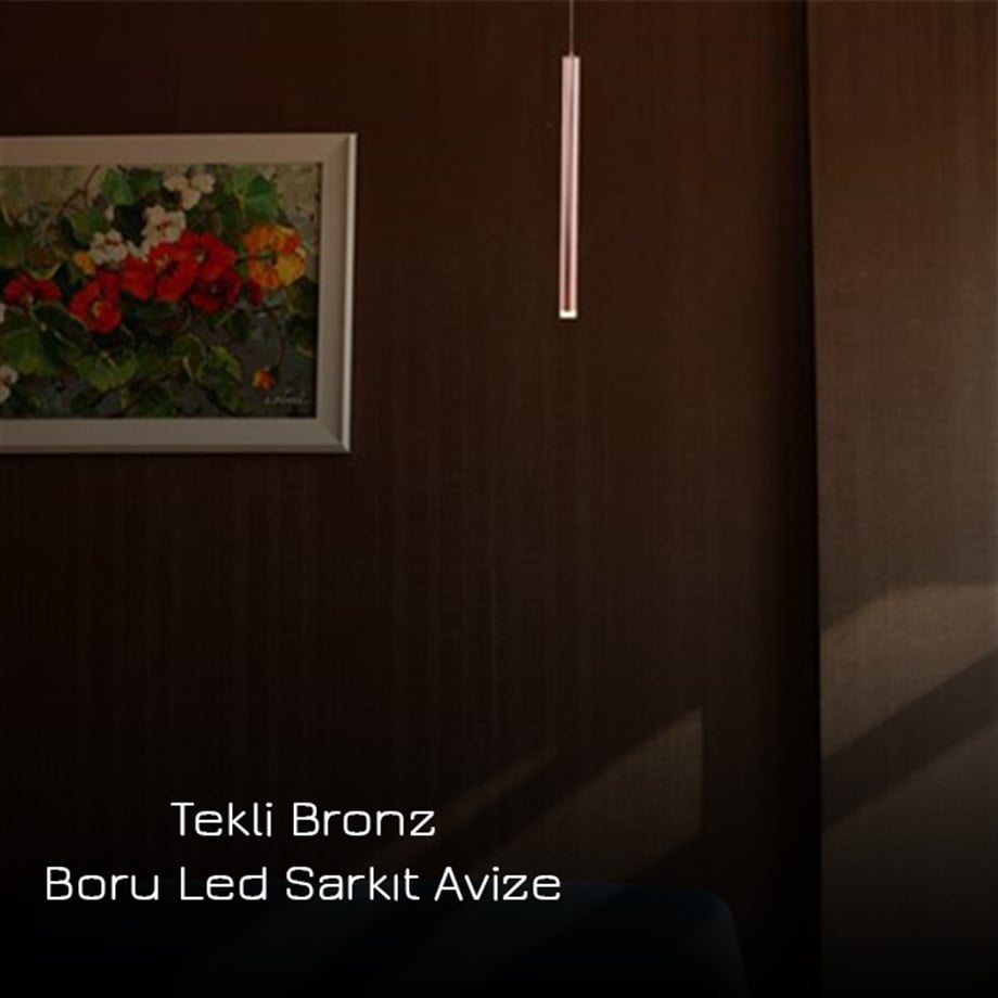 Led Sarkıt Avize Tekli Boru Model Bronz Monolux ML 83000