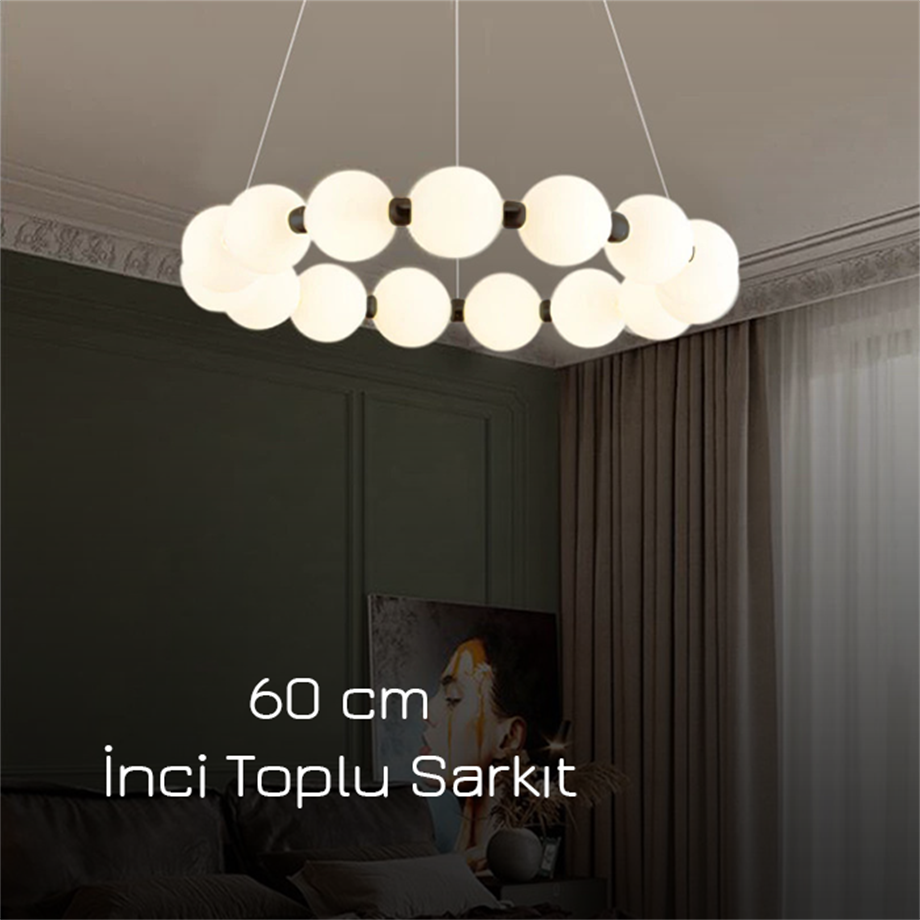 Monolux 60 cm İnci Toplu Sarkıt Avize ML 83501