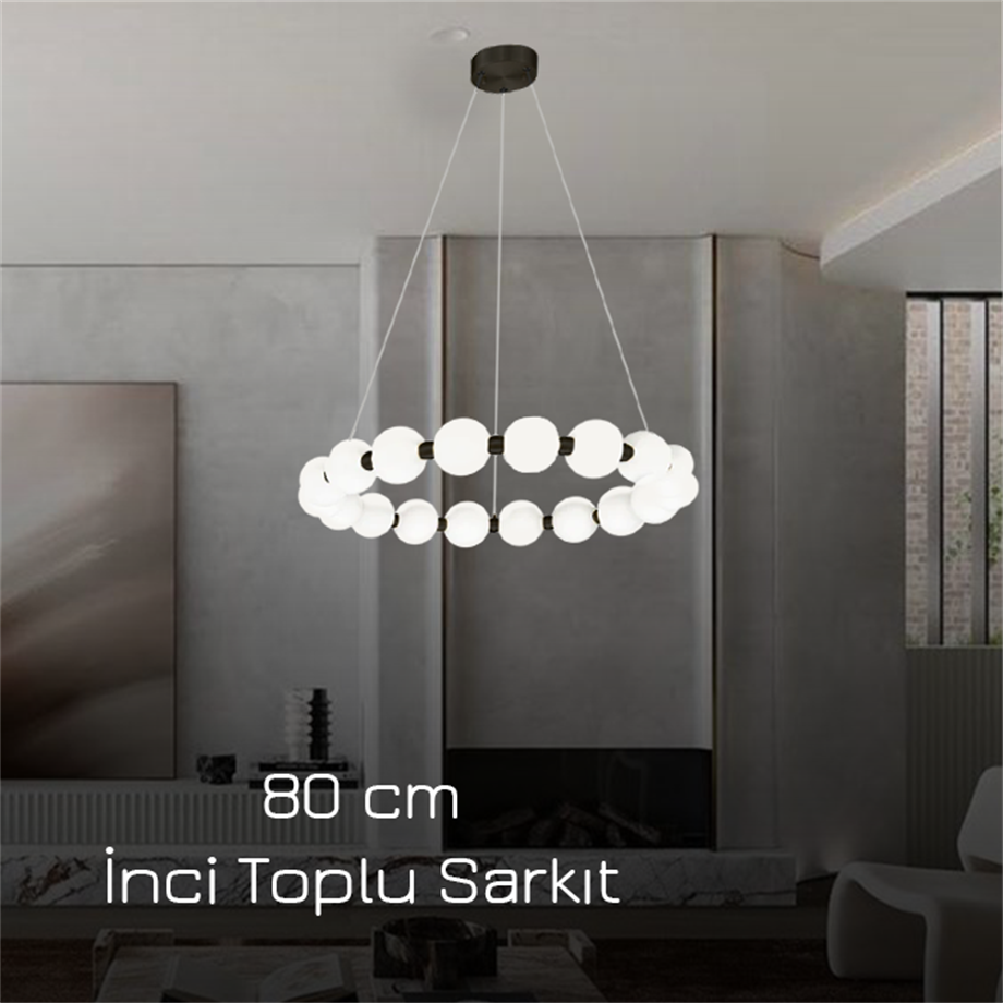 Monolux 80 cm 20 İnci Toplu Sarkıt Avize ML 83502