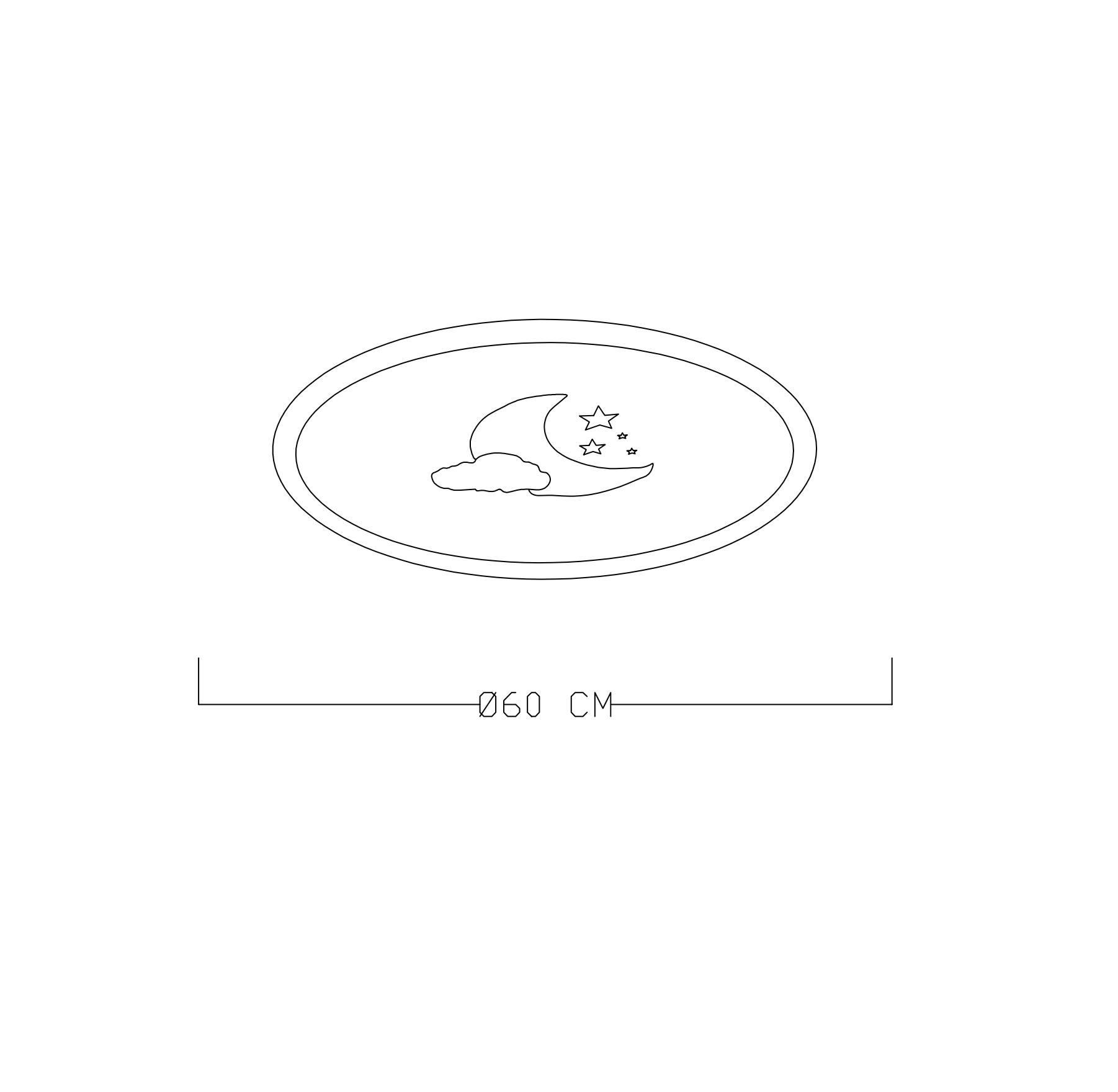 Monolux Ay Dede Model Led İç-Dış Aydınlatmalı Plafonyer 60 cm çap ML 54105B