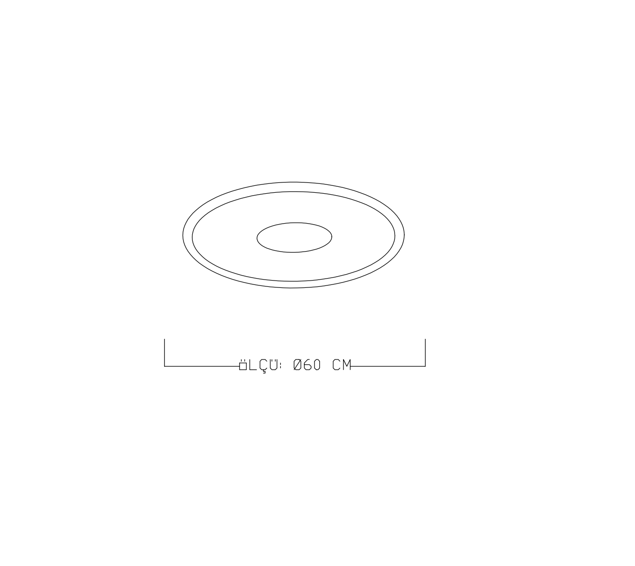 Monolux Çember Model Led İç-Dış Aydınlatmalı Plafonyer 60 cm çap ML 54105Y