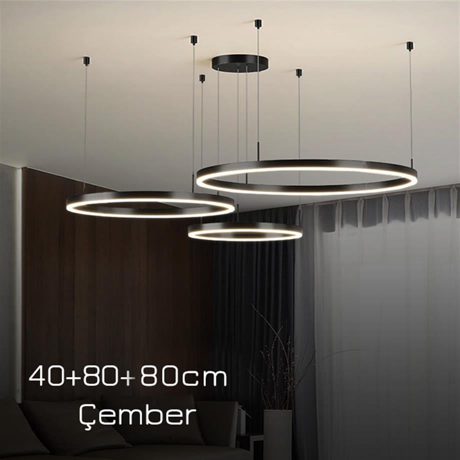 Monolux Circlelight Led 3'lü Çember Sarkıt Avize ML 30041-3