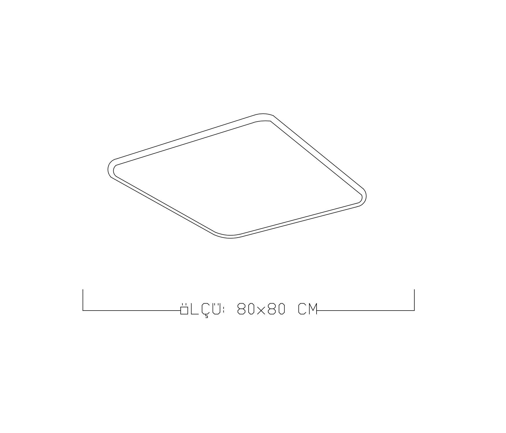 Monolux Kare Model Led İç-Dış Aydınlatmalı Plafonyer 80x80 cm ML 54102