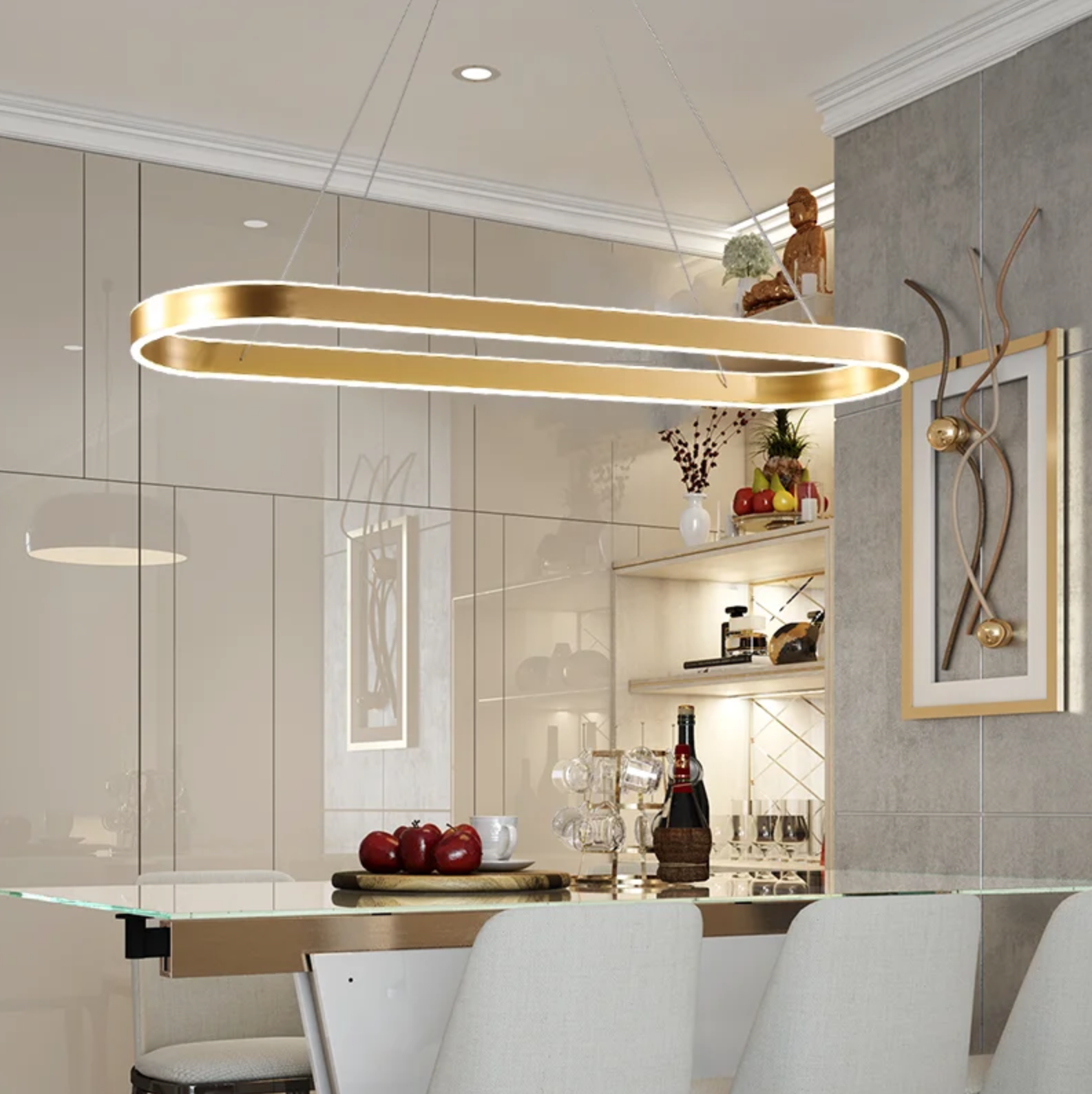 Monolux Oval 120 cm aşağı ve yukarı ışık Led Sarkıt ML 61900