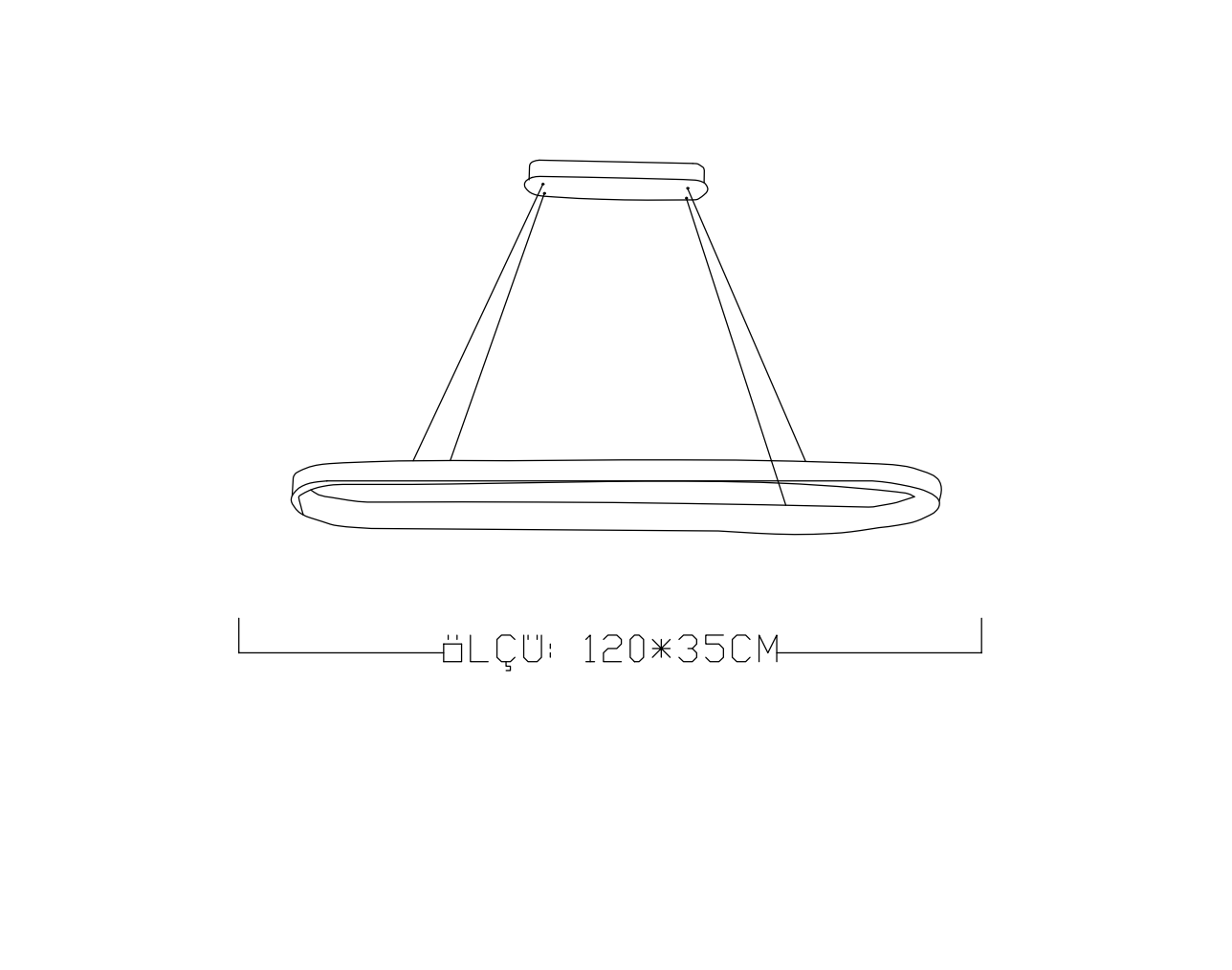 Monolux Oval 120 cm aşağı ve yukarı ışık Led Sarkıt ML 61900