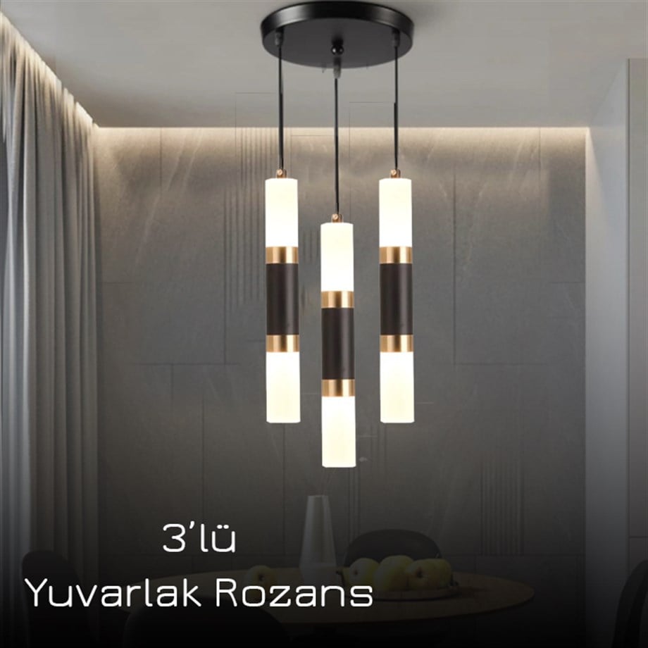 Monolux Pipelight 3'lü Yuvarlak Rozans Boru Sarkıt ML 83110-Y3
