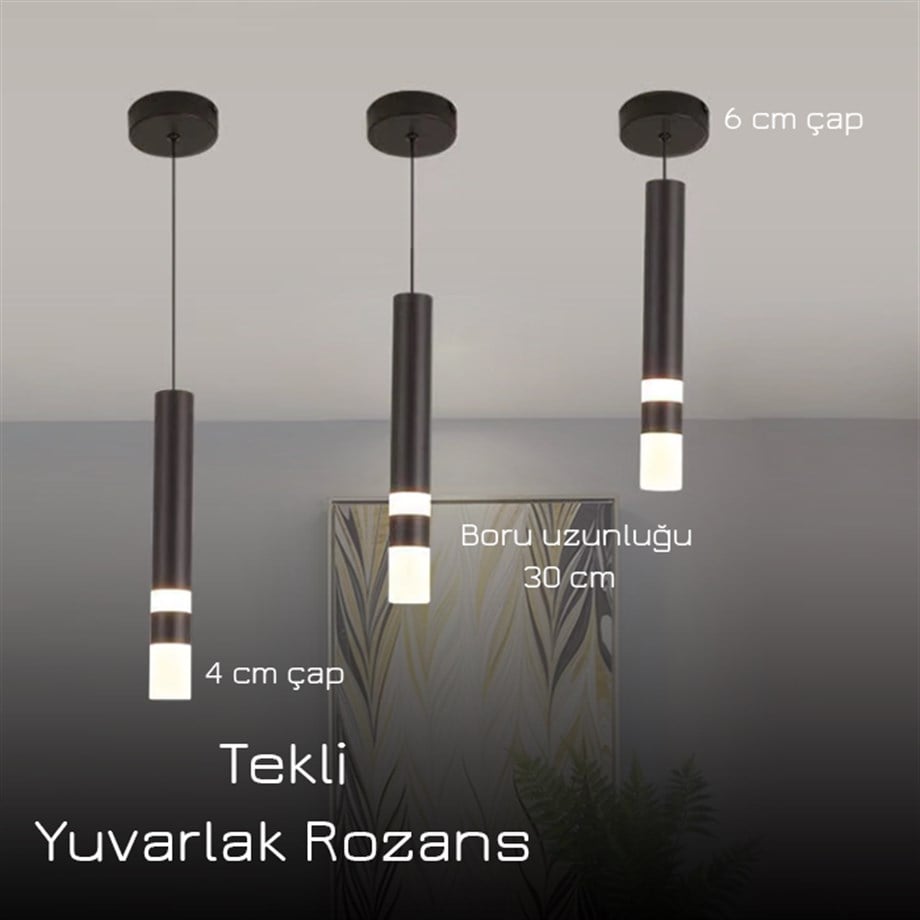 Monolux Pipelight Tekli Yuvarlak Rozans Boru Sarkıt ML 83110-A