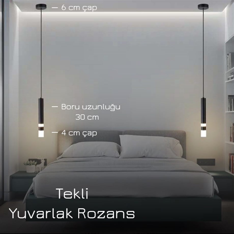 Monolux Pipelight Tekli Yuvarlak Rozans Boru Sarkıt ML 83110-A